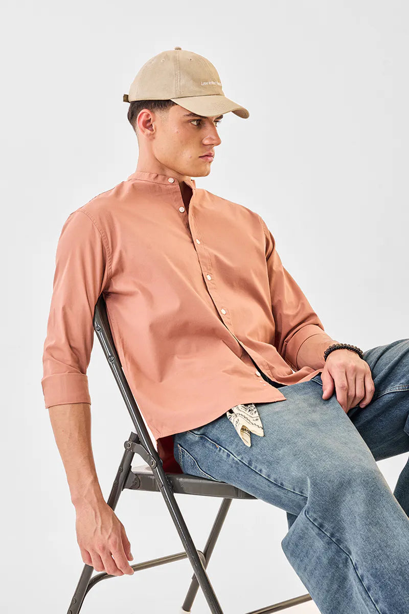 Sleek Mandarin Oxford Shirt