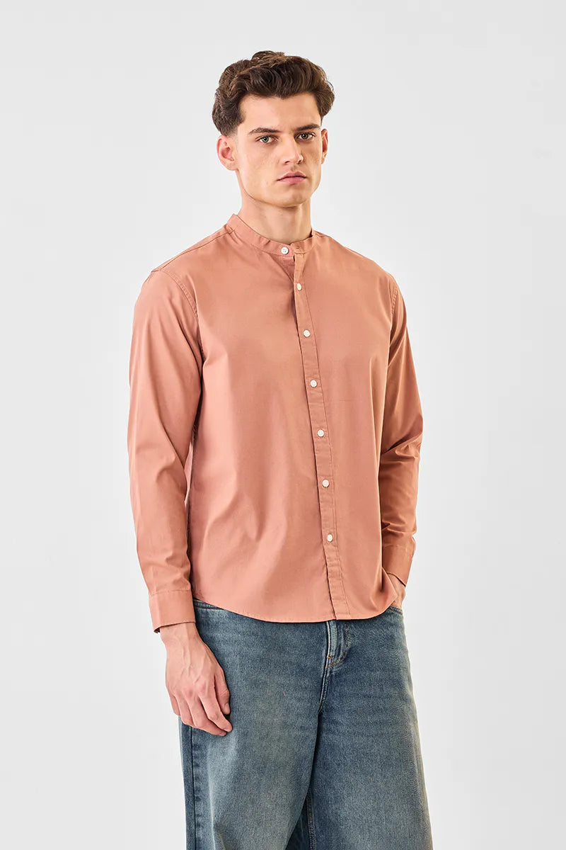 Sleek Mandarin Oxford Shirt
