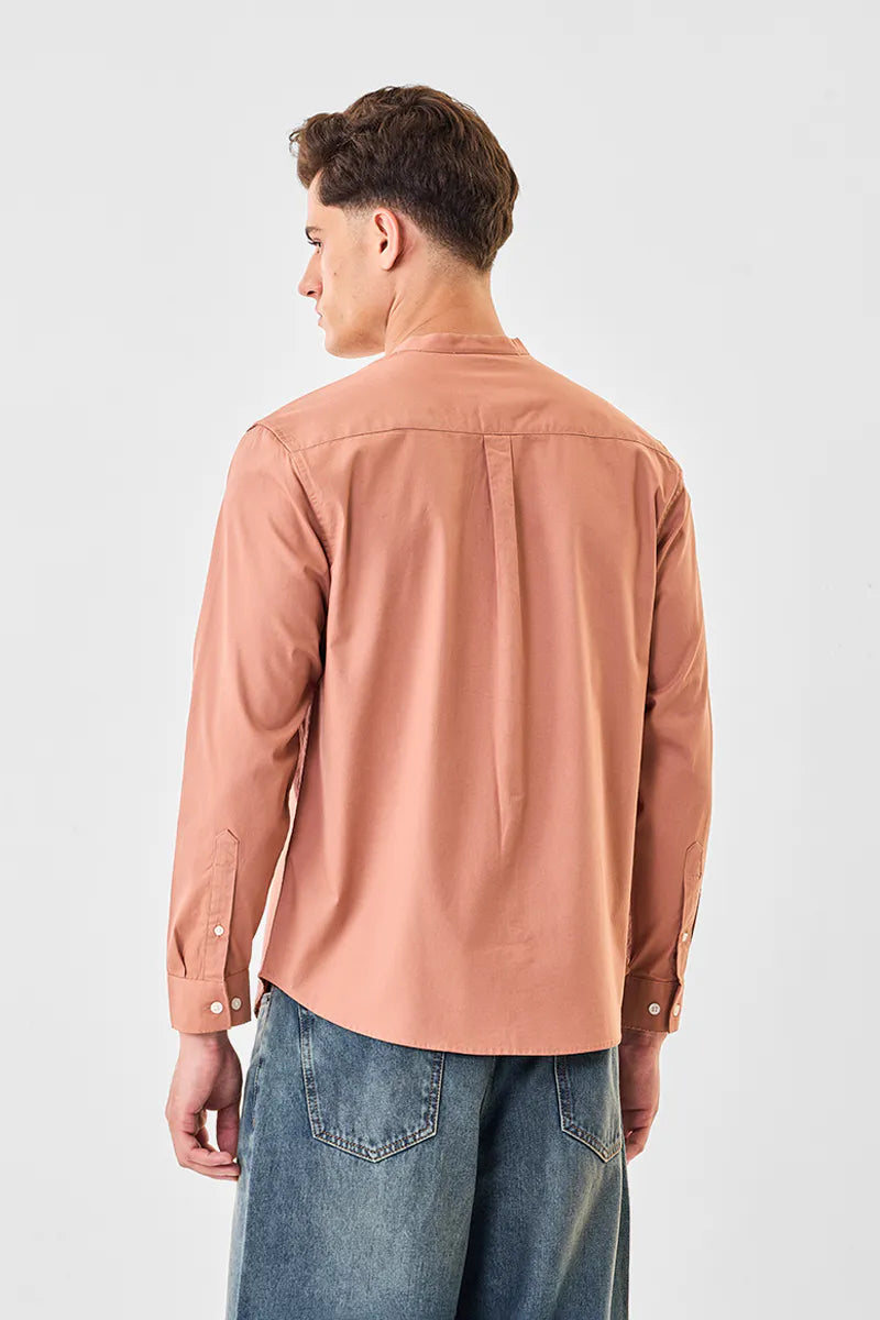 Sleek Mandarin Oxford Shirt