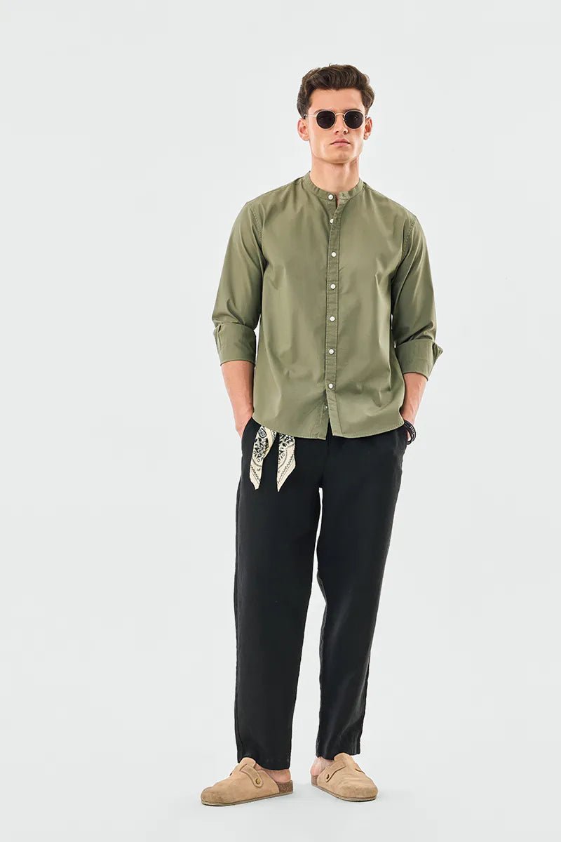 Timeless Chinese Collar Oxford Shirt