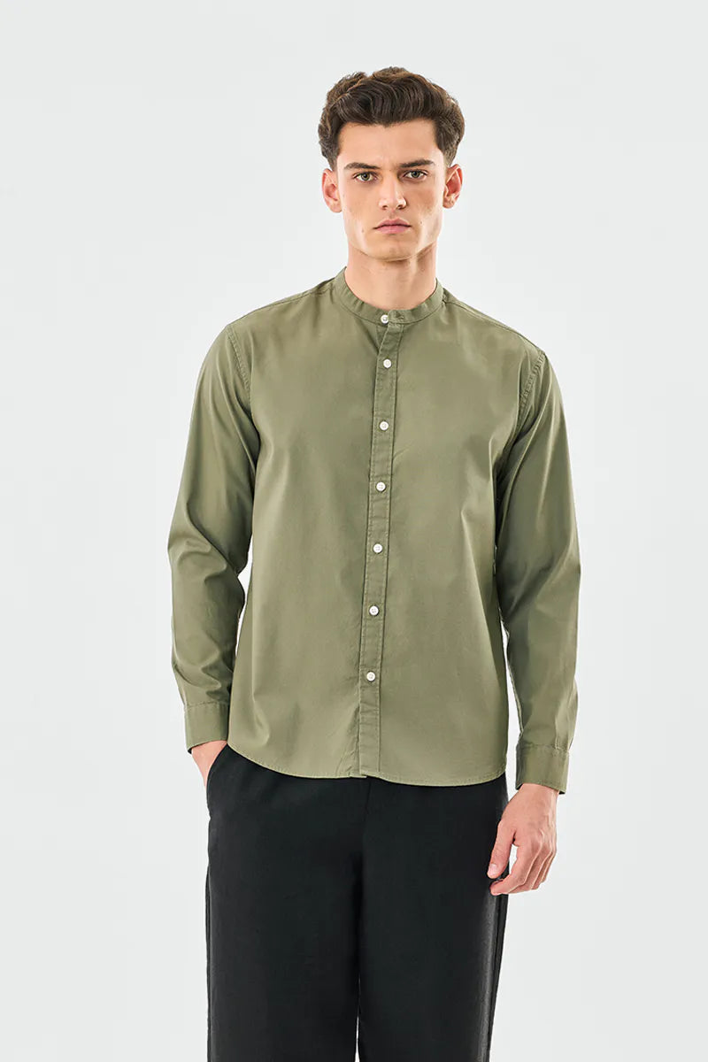 Timeless Chinese Collar Oxford Shirt